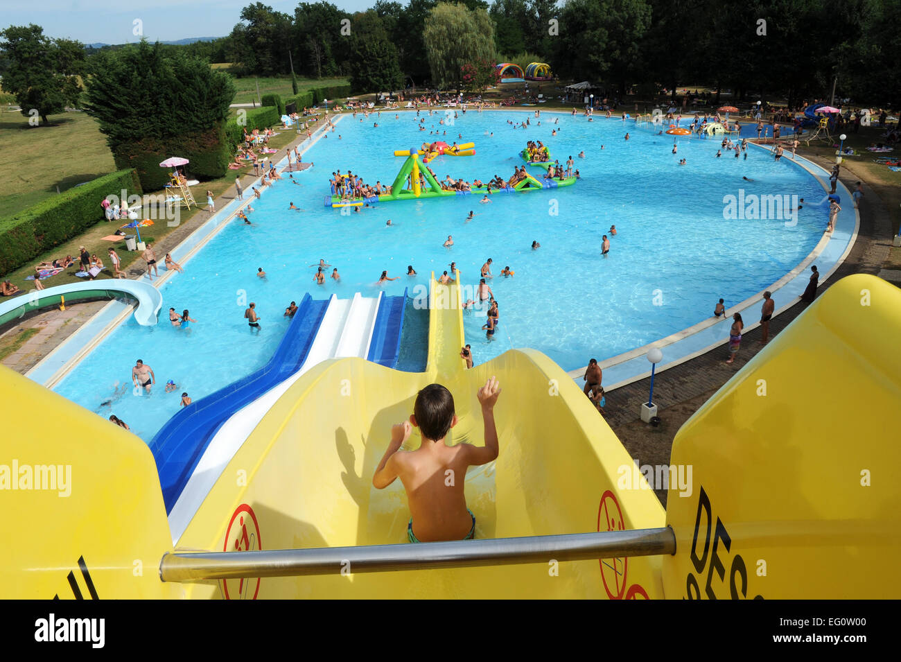 Aqua park in the Lot region of France Stock Photo Alamy