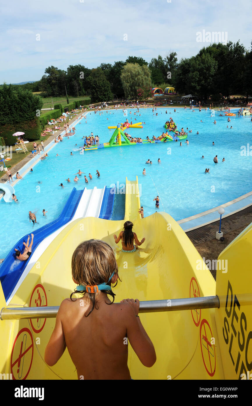 Aqua park in the Lot region of France Stock Photo Alamy