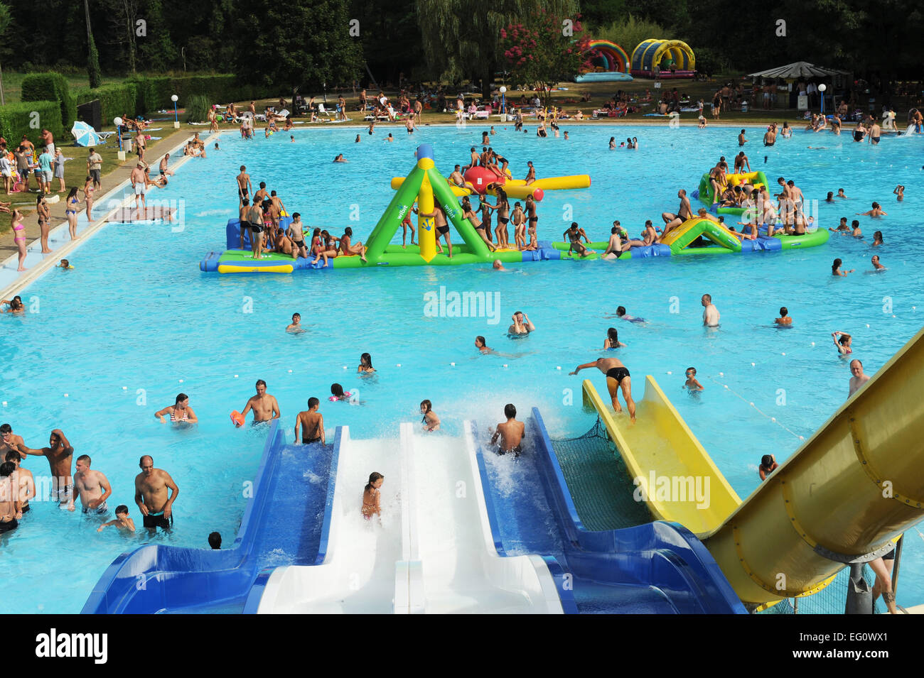 Aqua park in the Lot region of France Stock Photo Alamy
