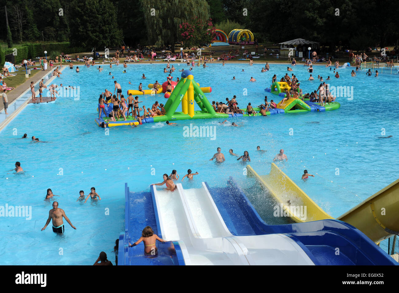 Aqua park in the Lot region of France Stock Photo Alamy