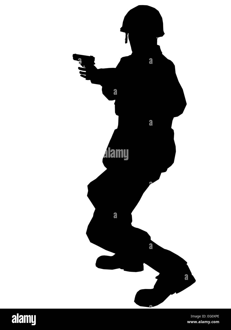 Soldier silhouette with gun made in 3d software Stock Photo - Alamy