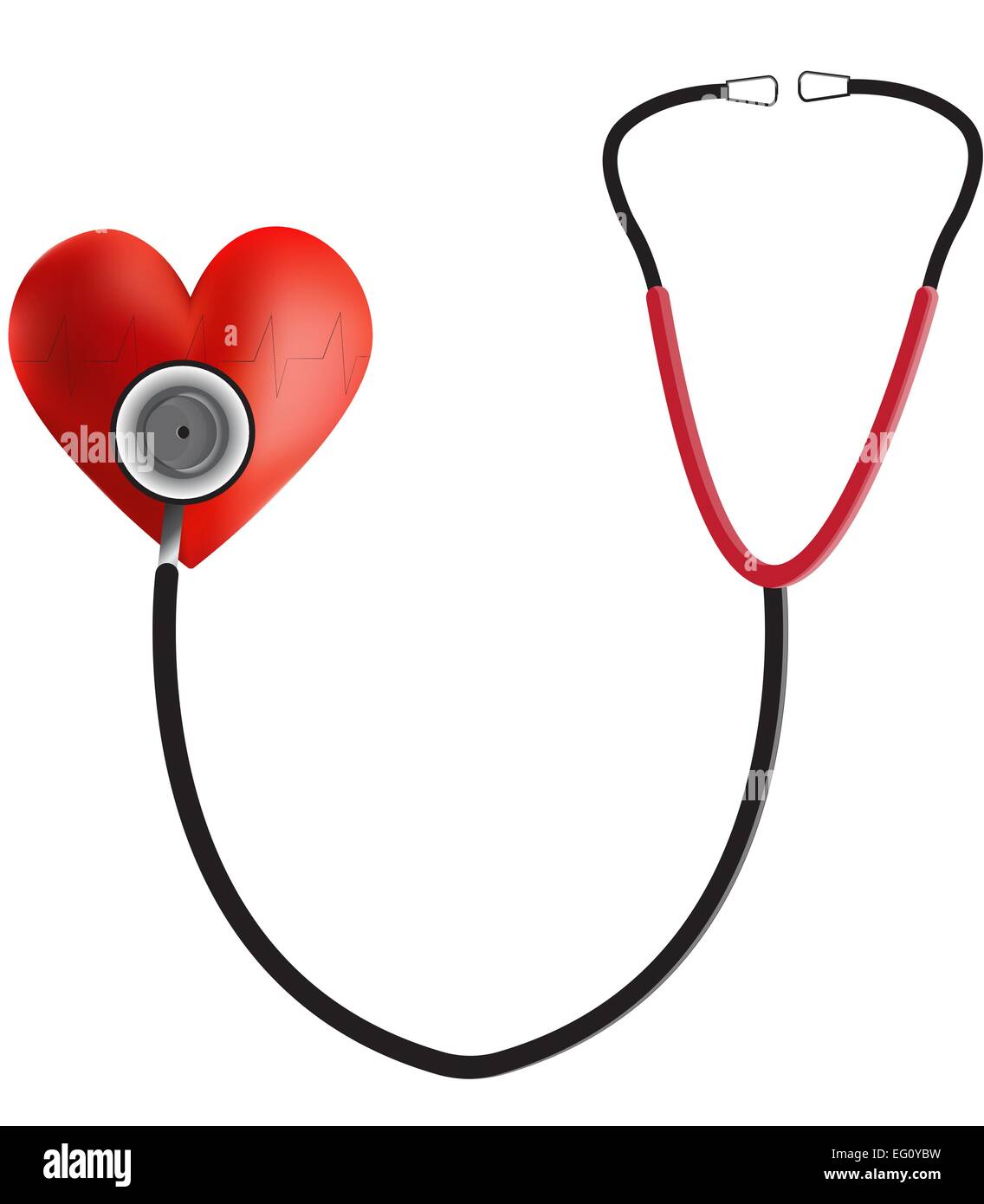 Heart Stethoscope ECG Stock Vector Image & Art Alamy