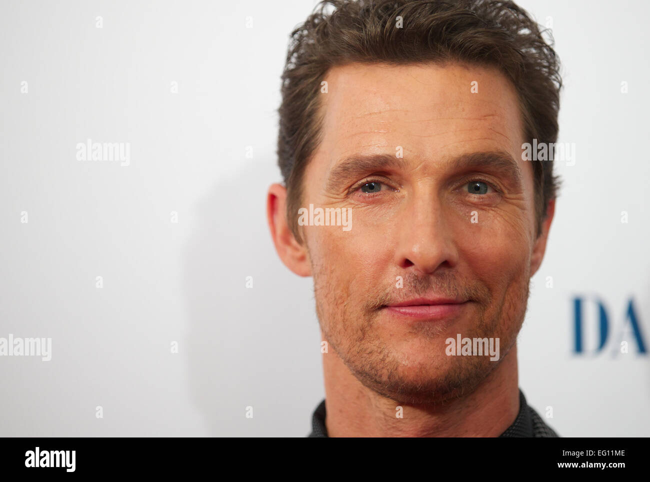 UNITED KINGDOM, London : American Actor Matthew McConaughey poses for pictures upon arrival to attend the European premier of 'Dallas Buyers Club: in central London on January 29, 2014. Stock Photo