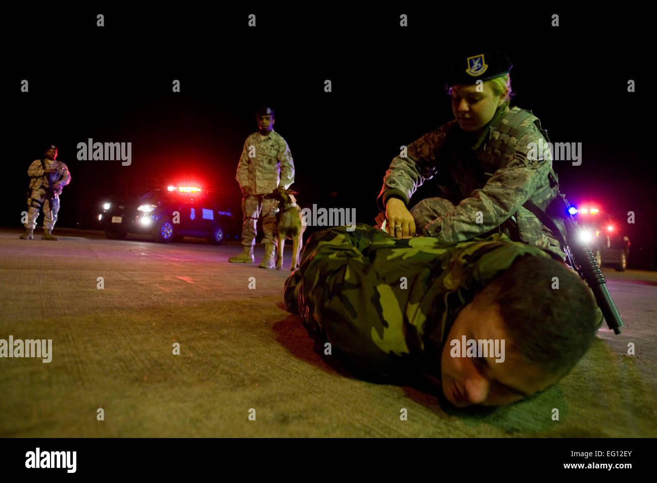 U.S. Air Force Airman 1st Class Angela Ingraffia, a patrolman with the ...