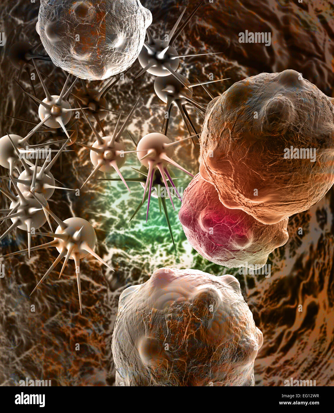 cancer cell made in 3d software Stock Photo - Alamy
