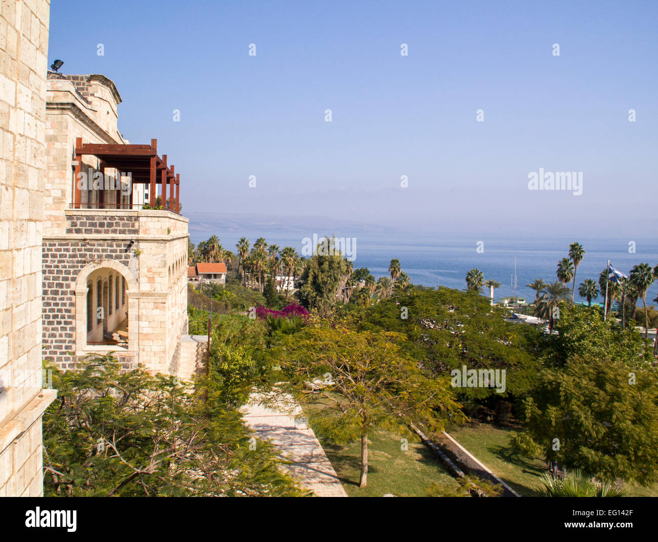 View from the Tiberius to Sea Of Galillee,Israel Stock Photo