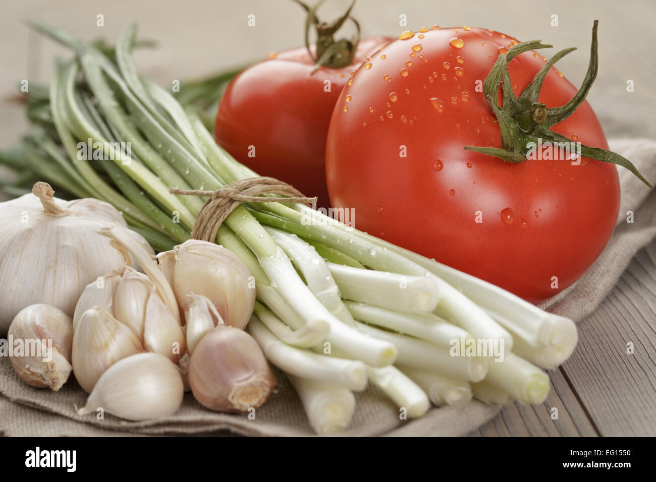 fresh organic vegetables for salad or bruschetta Stock Photo