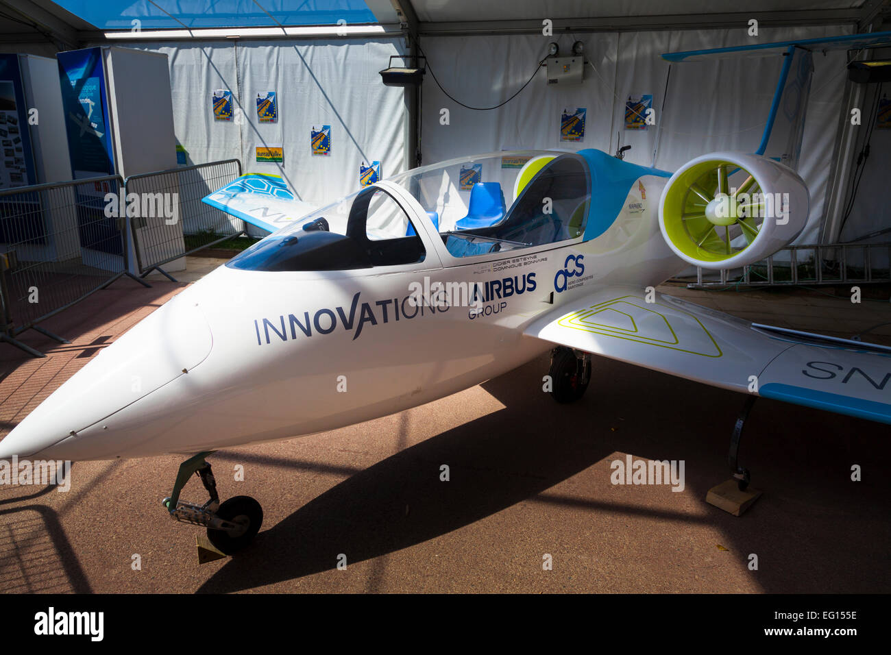 Fan 2.0 by Airbus Group electric aircraft used for training pilots on display at event in Royan Stock Photo