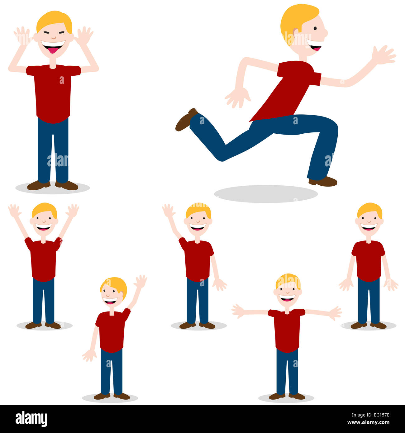 An image of a child in different poses. Stock Photo