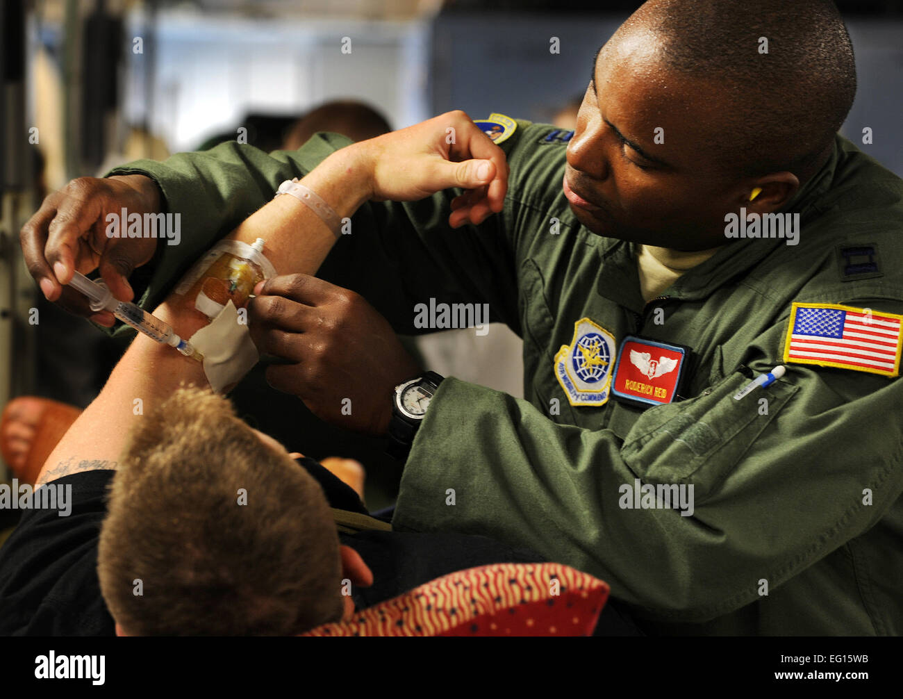 Captain Roderick Reid, a flight nurse from the 775th Expeditionary