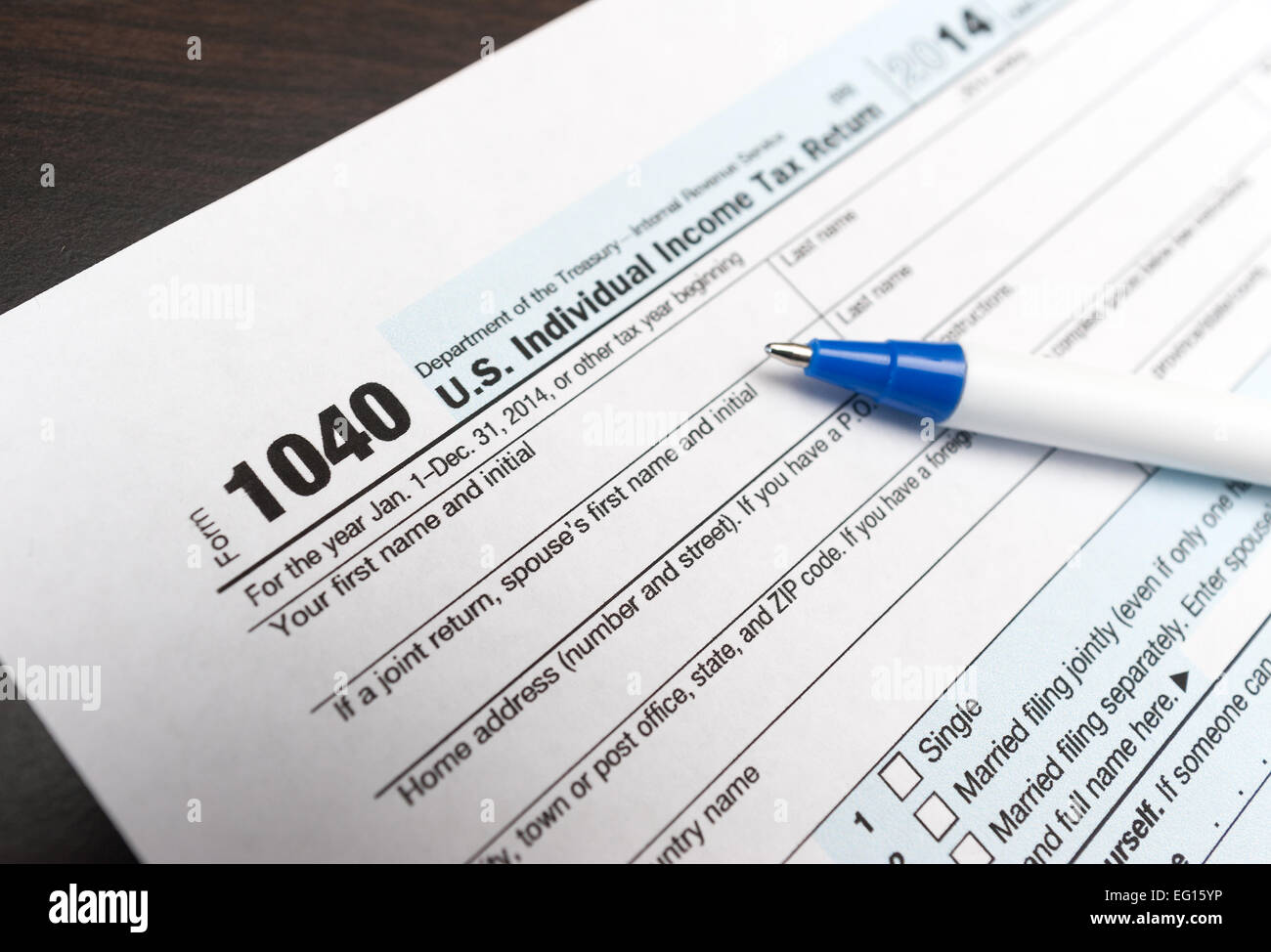 Individual tax return form 1040 Stock Photo Alamy