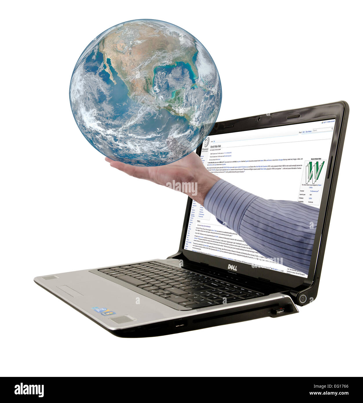 concept image of the world wide web or Internet on a white background Stock Photo