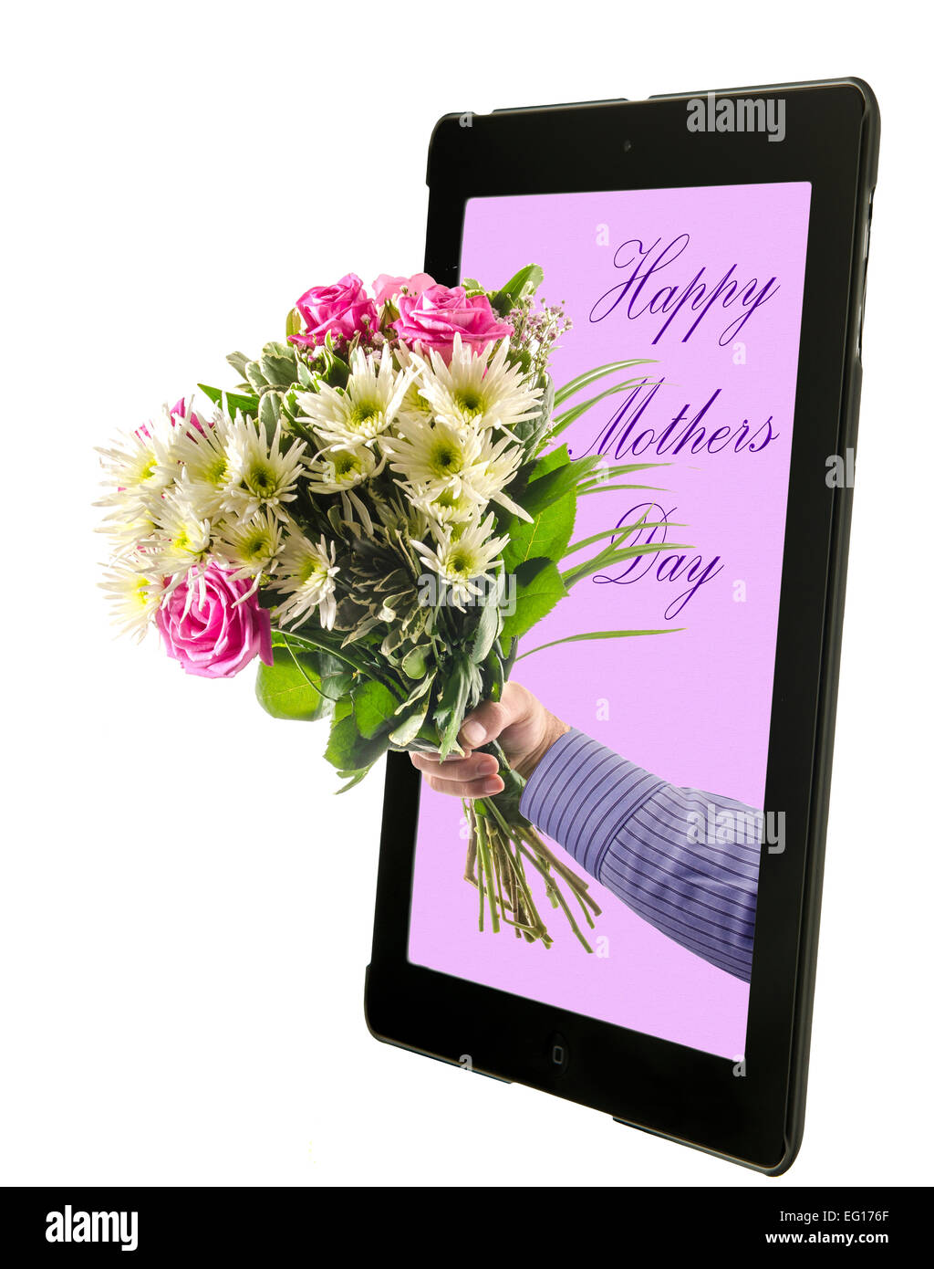concept image of sending mothers day flowers online Stock Photo Alamy