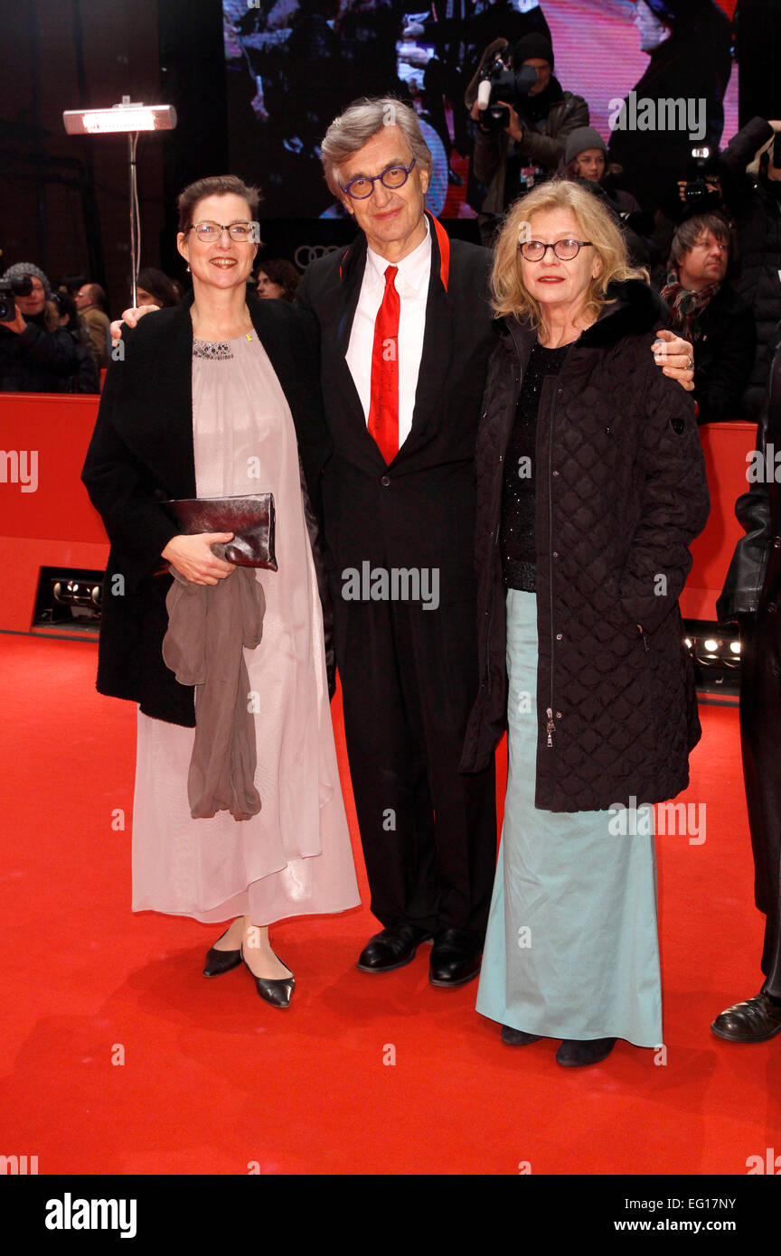 Yella Rottländer, Wim Wenders and Lisa Kreuzer attending the Honorary Golden Bear Award 2015 at the 65th Berlin International Film Festival / Berlinale 2015 on February 12, 2015./picture alliance Stock Photo
