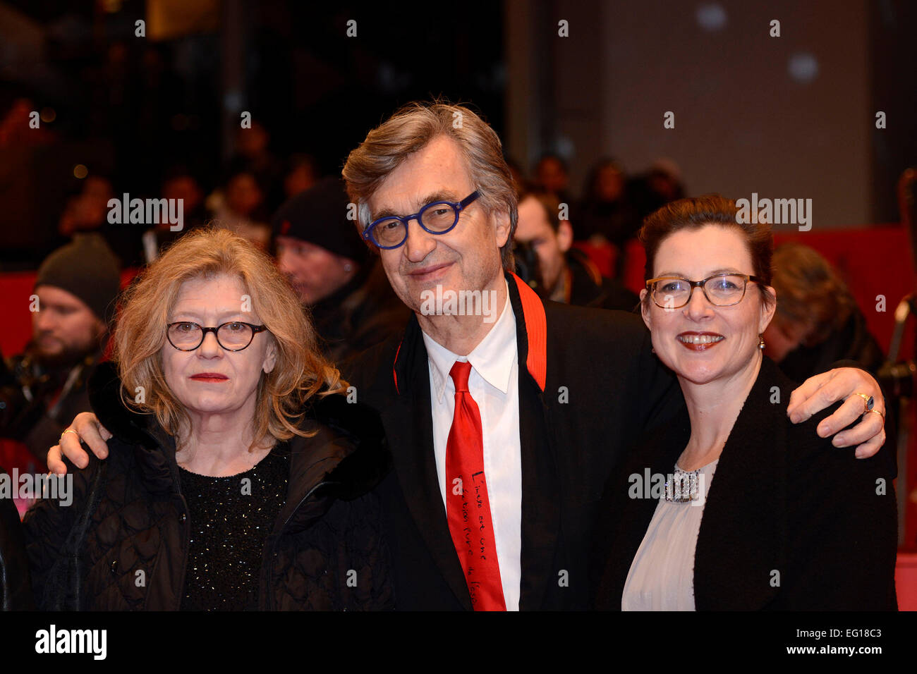 Lisa Kreuzer, Wim Wenders and Yella Rottländer attending the Honorary Golden Bear Award 2015 at the 65th Berlin International Film Festival / Berlinale 2015 on February 12, 2015./picture alliance Stock Photo