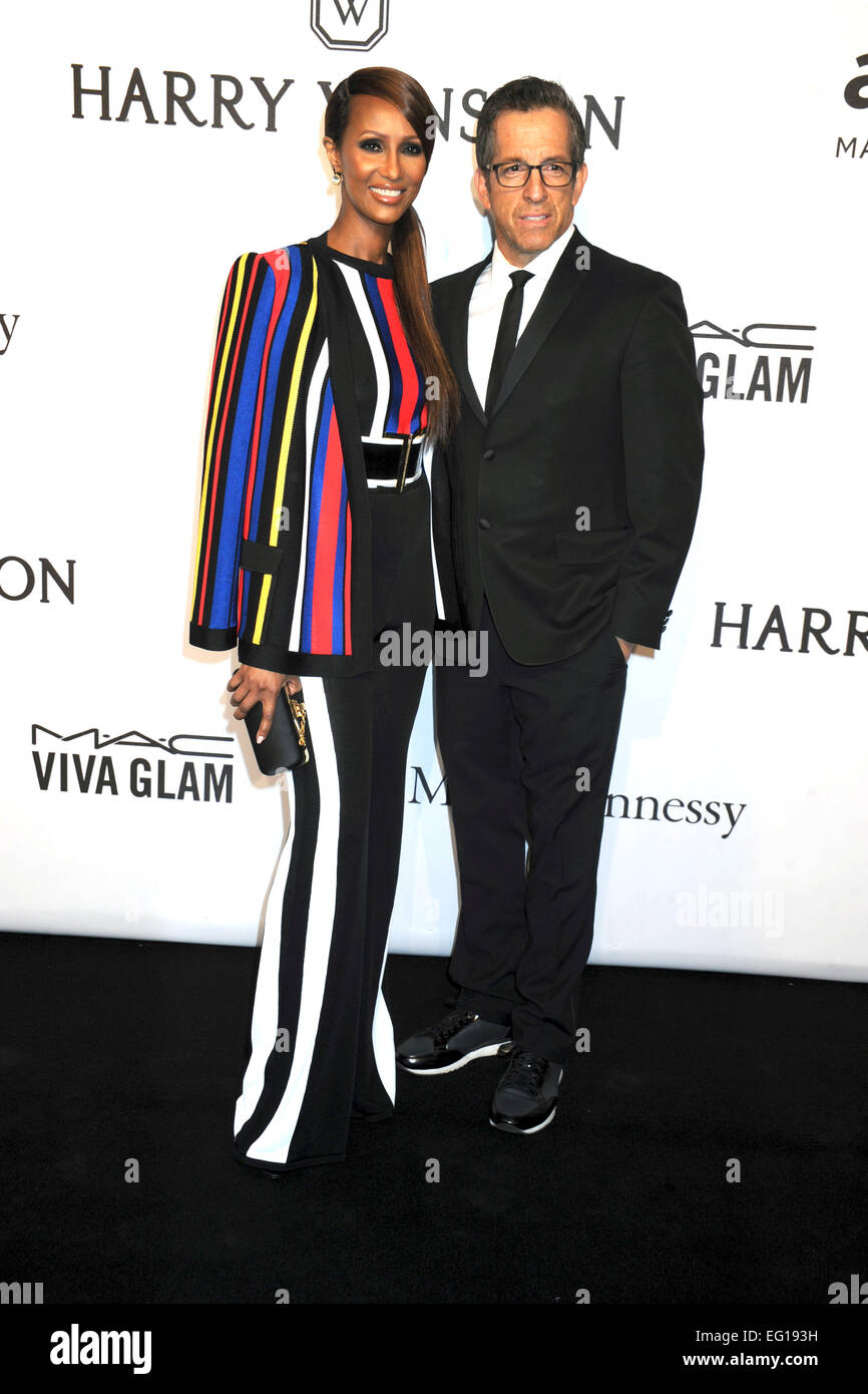 Iman Abdulmajid and Kenneth Cole attending the 2015 amfAR New York Gala at Cipriani Wall Street on February 11, 2015 in New York City/picture alliance Stock Photo