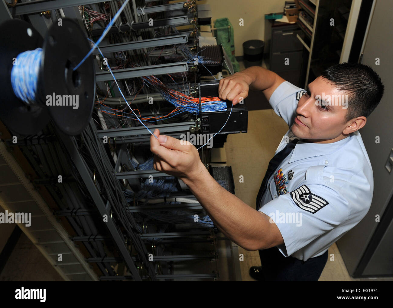 U.S. Air Force Tech. Sgt. Israel Navarro, a 19th Communication Squadron
