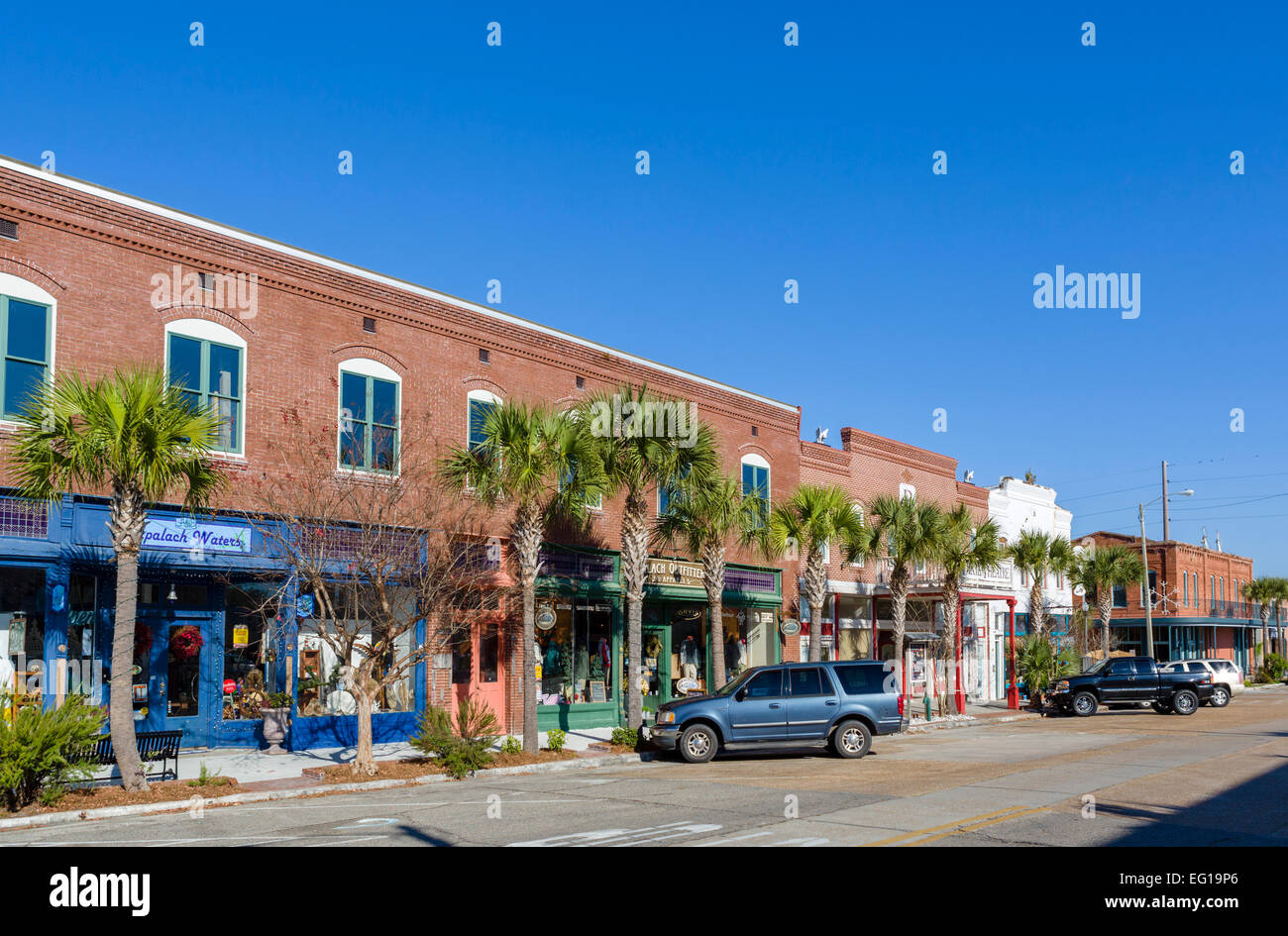 Avenue East in historic downtown Apalachicola, Franklin County, Florida