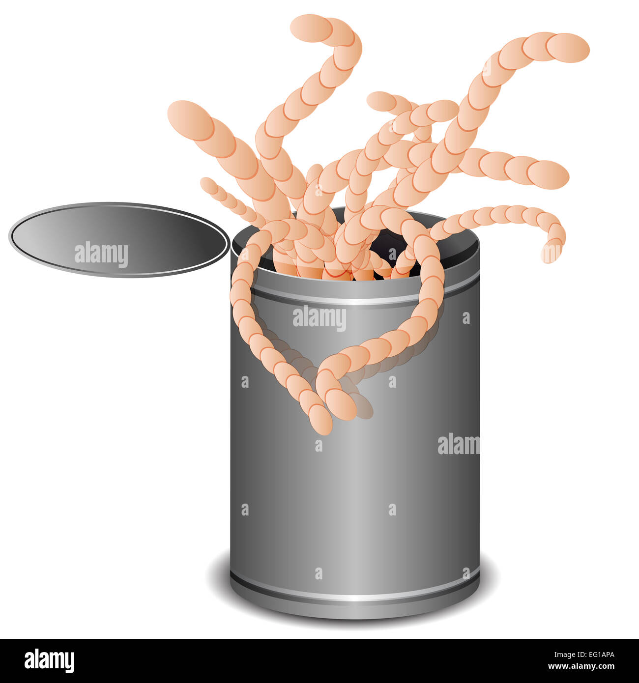 An image of a can of worms. Stock Photo