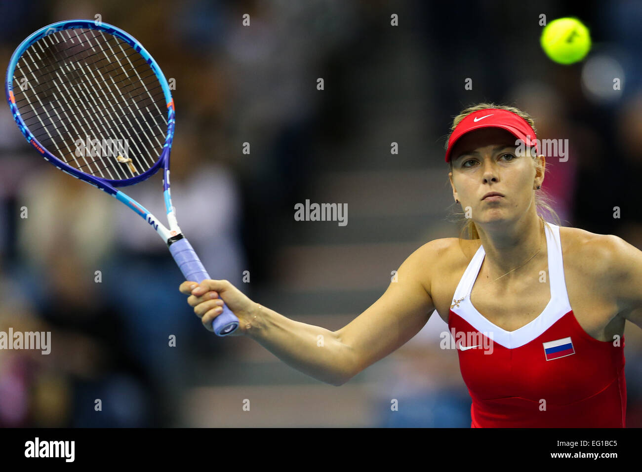 Krakow, Poland. 8th February, 2015. Fed Cip international tennis  tournement, Poland versus Russia. Maria Sharapova (RUS Stock Photo - Alamy