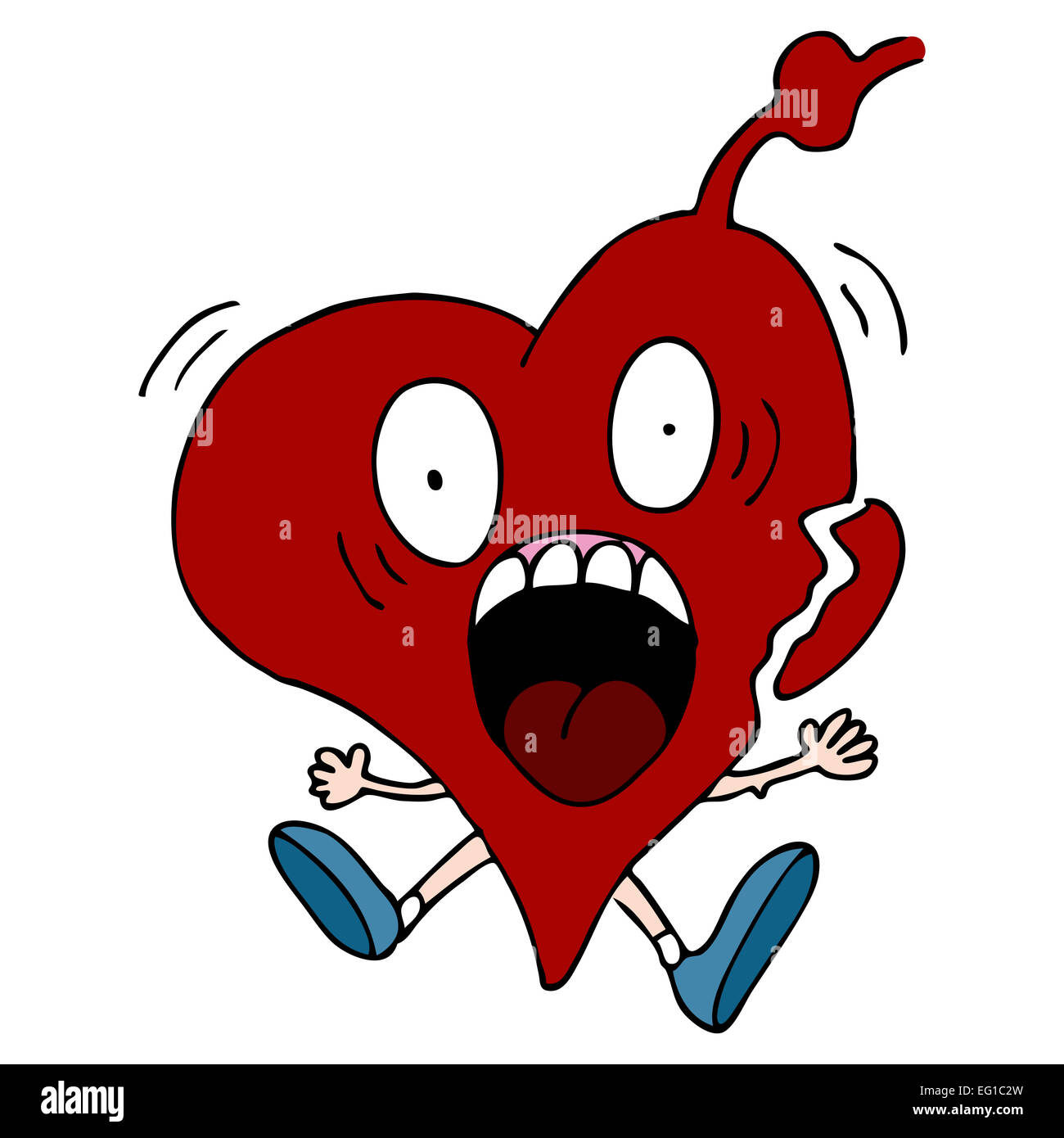 An image of a heart attack cartoon character Stock Photo Alamy