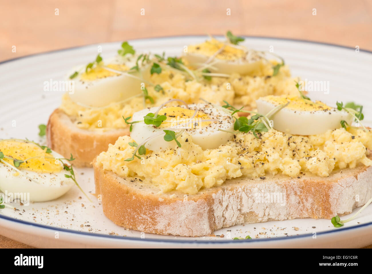 Scrambled egg sandwich Stock Photo Alamy