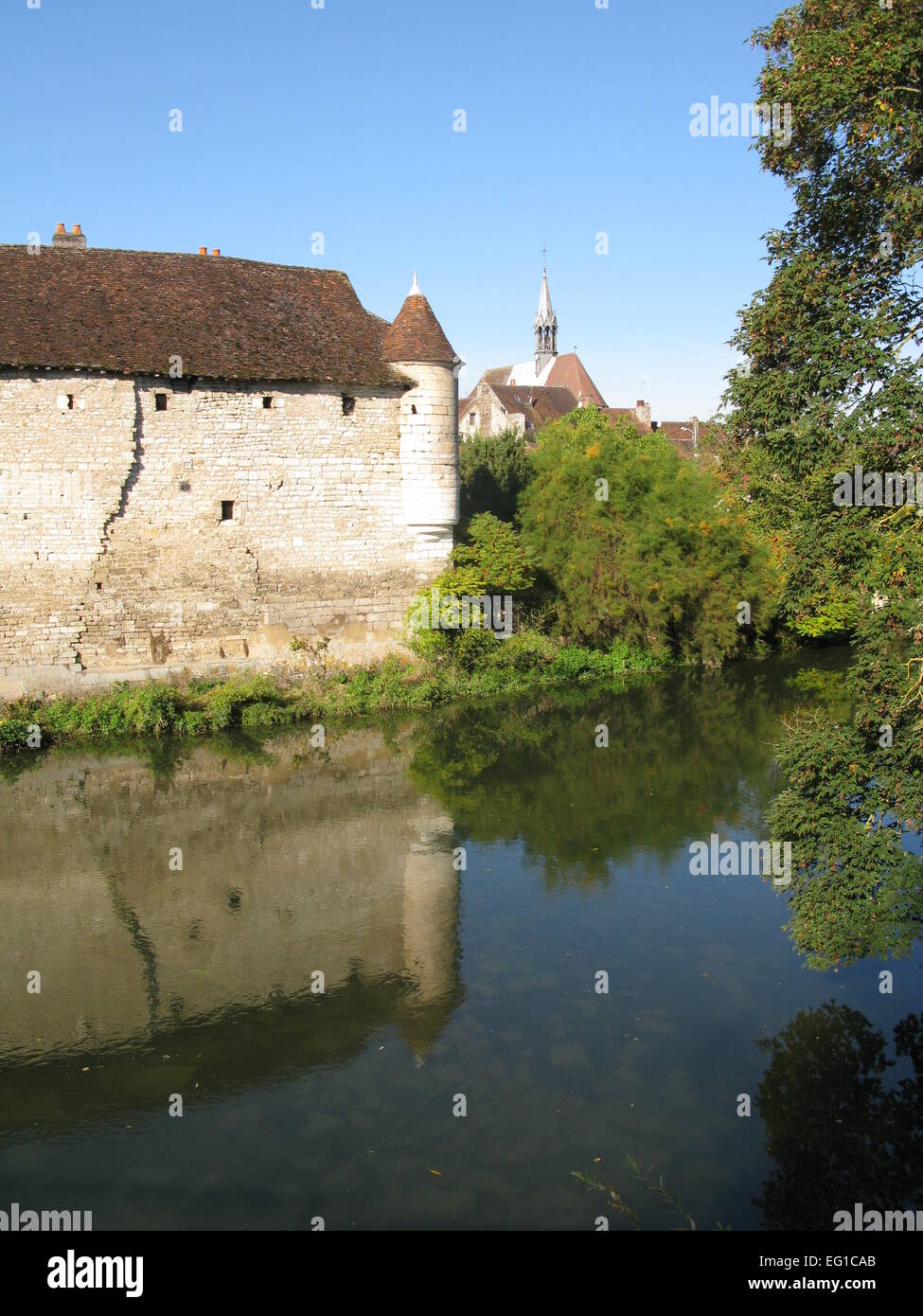 Town of Chablis in Yonne Department in Burgundy Region of France. Famous French wine region. Stock Photo