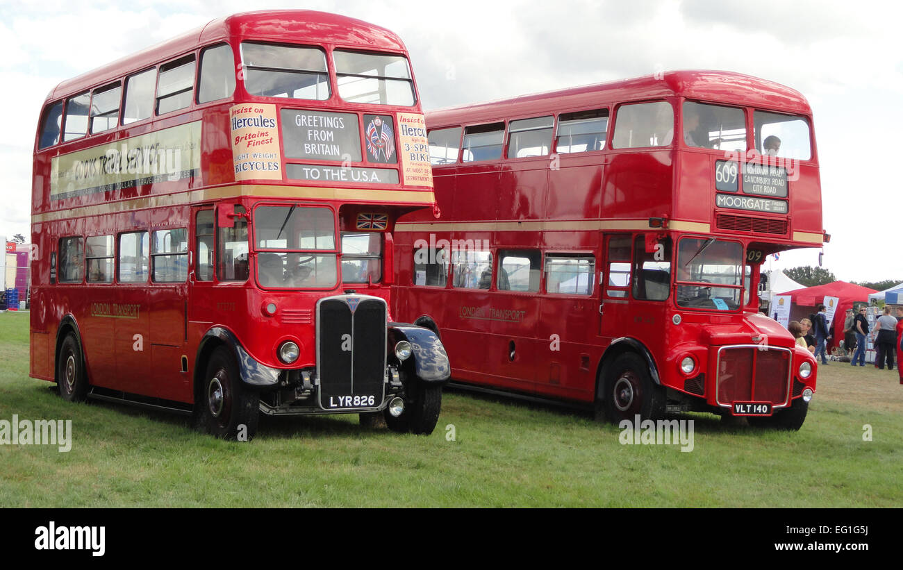 English red buses Stock Photo