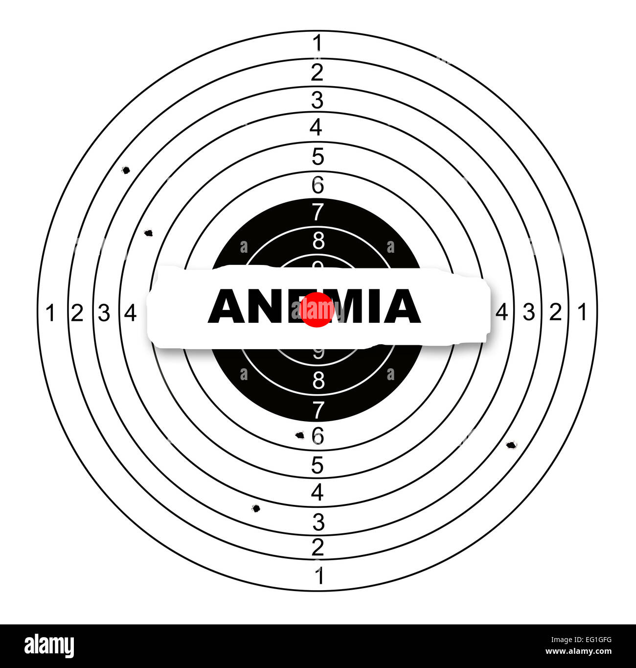 Shooting target with word ANEMIA made in 2d software Stock Photo Alamy