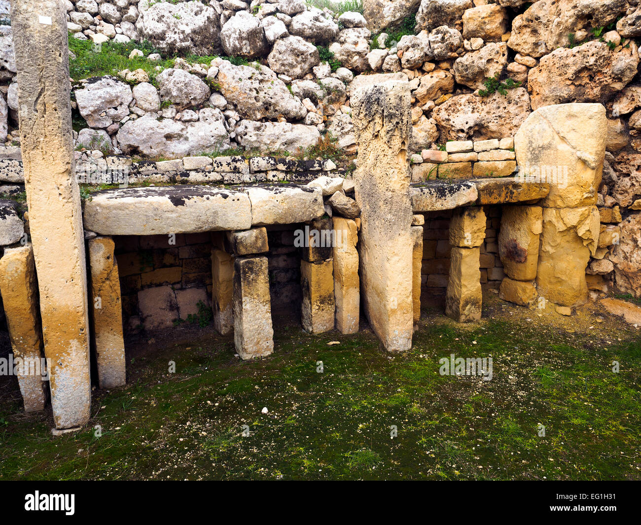 Ġgantija megalithic temple complex -  Gozo island, Malta Stock Photo
