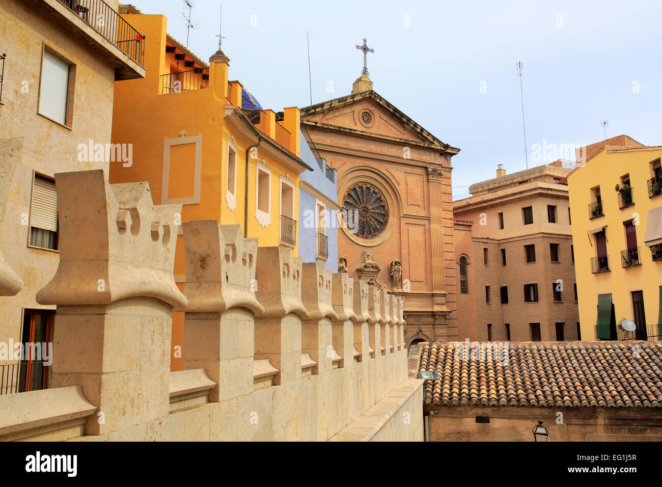 The church of Sacred heart of Jesus, from the Silk Exchange, Valencia, Valencian Community, Spain Stock Photo
