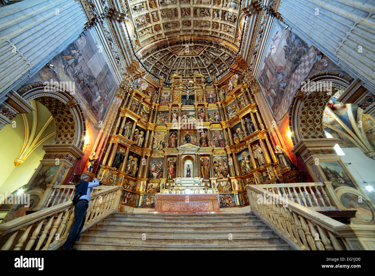 Interior of monastery church of St. Jerome (San Jeronimo), Granada, Andalusia, Spain Stock Photo