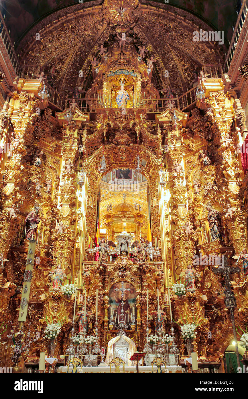 Interior of San Juan de Dios church (1759), Granada, Andalusia, Spain Stock Photo