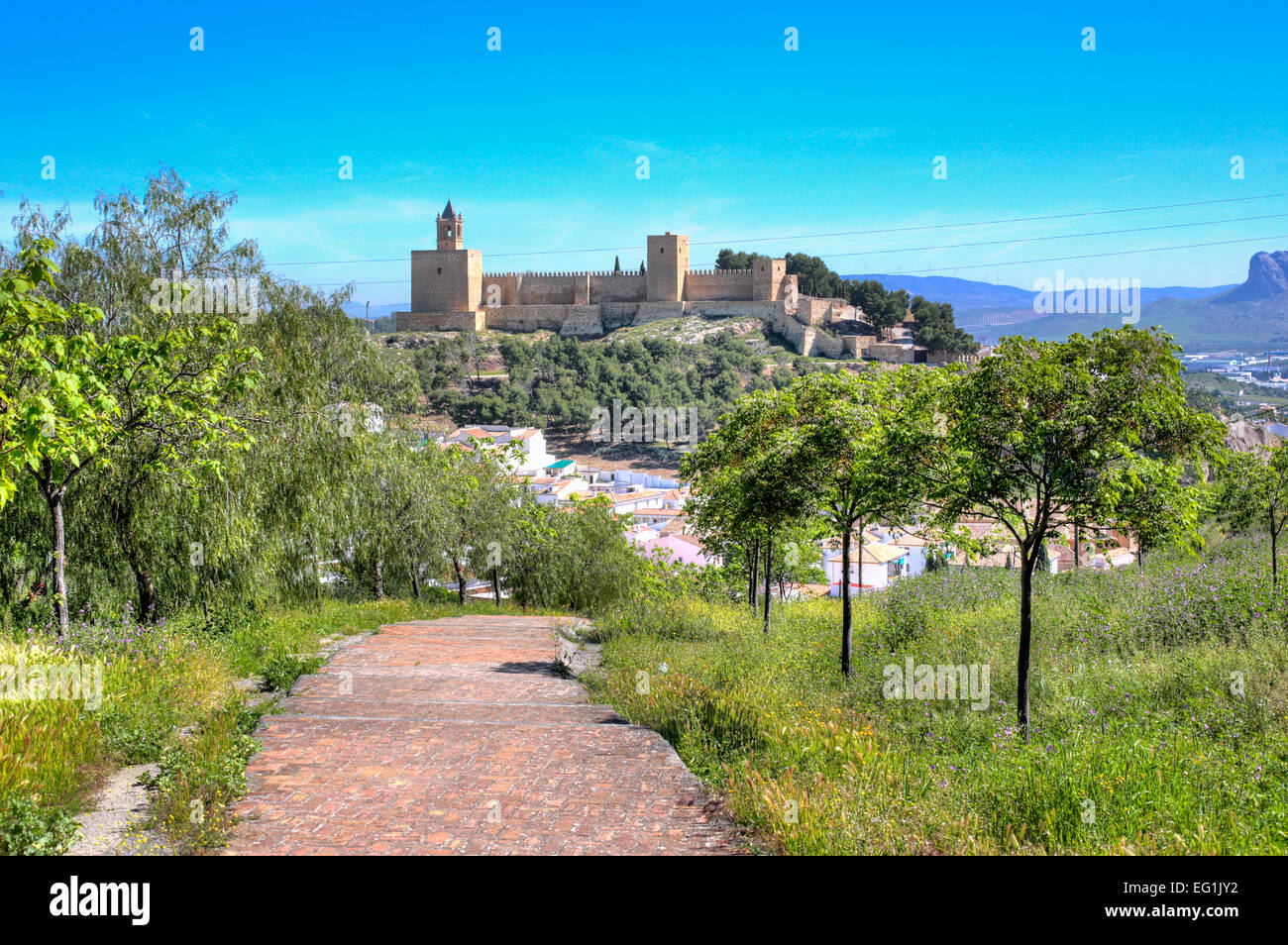 Alcazaba (castle), Antequera, Andalusia, Spain Stock Photo