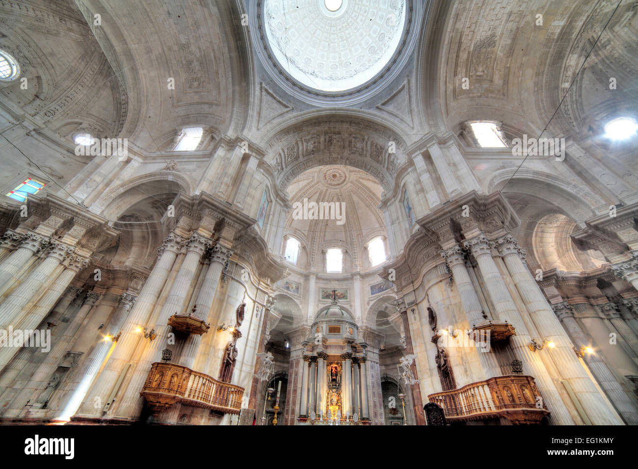 Cathedral interior, Cadiz, Andalusia, Spain Stock Photo