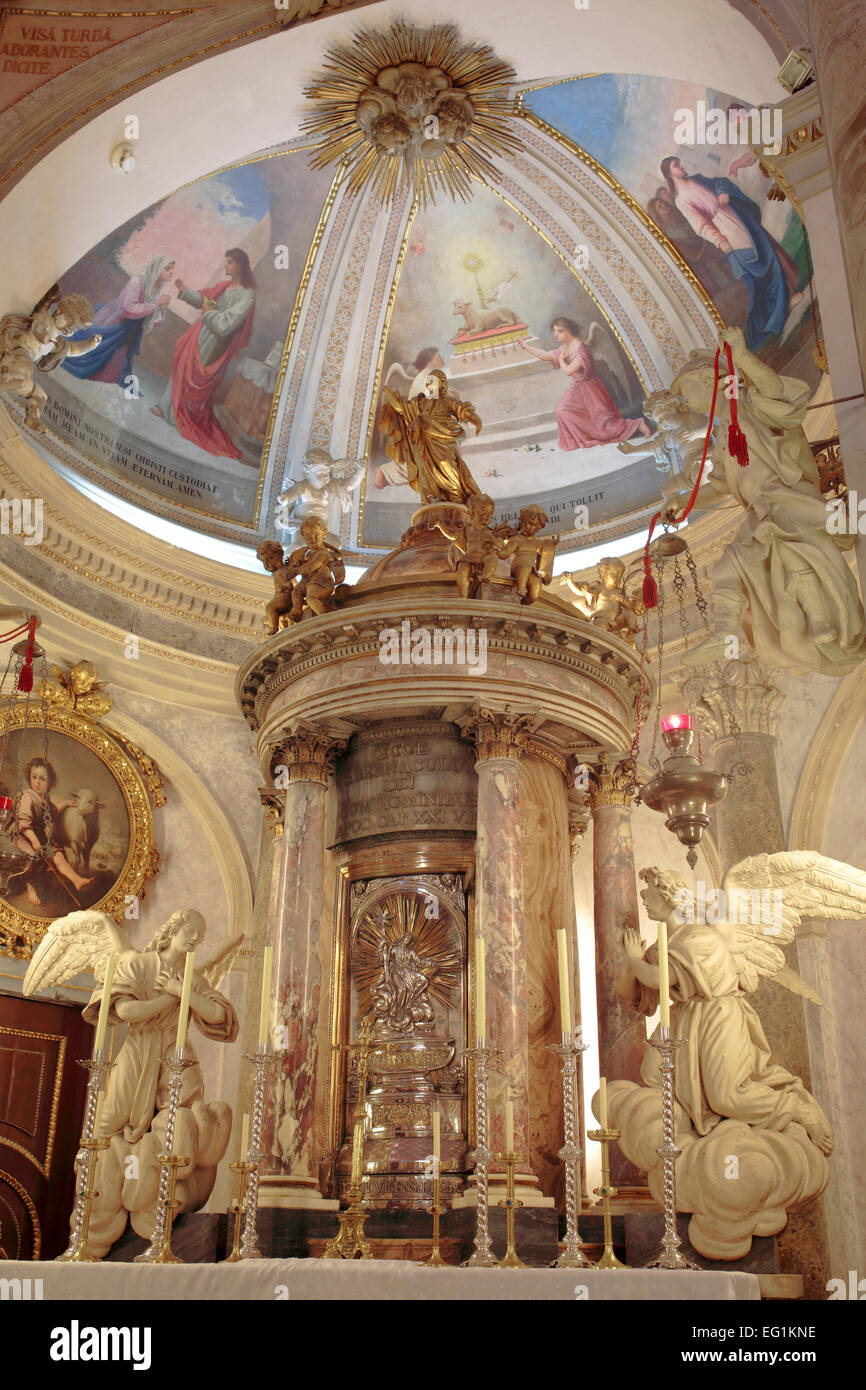 Interior of Oratory of San Felipe Neri, Cadiz, Andalusia, Spain Stock Photo