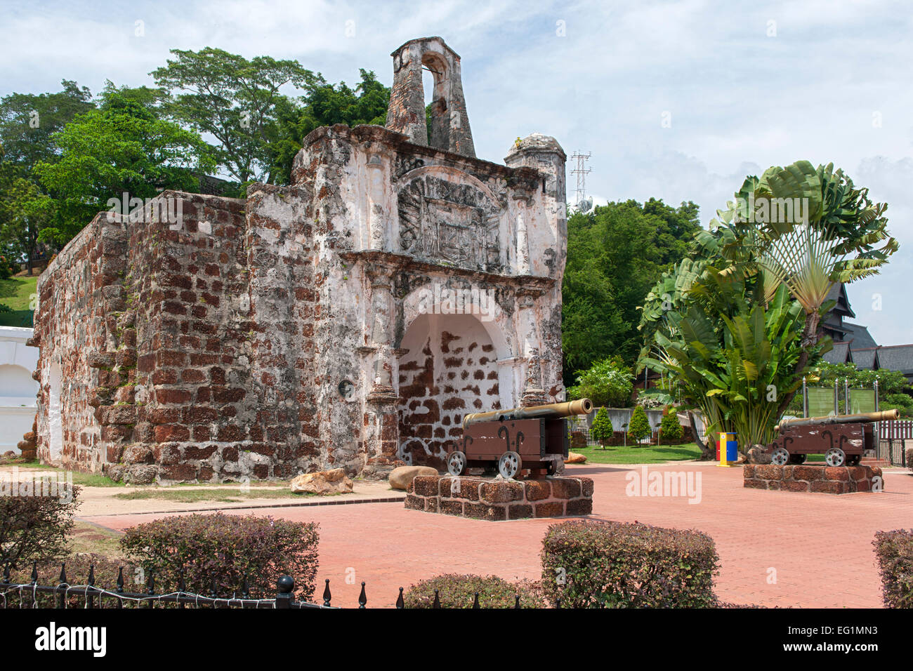 A Famosa or Porta de Santiago, a historic Portuguese fortress in Malacca, Malaysia. Stock Photo