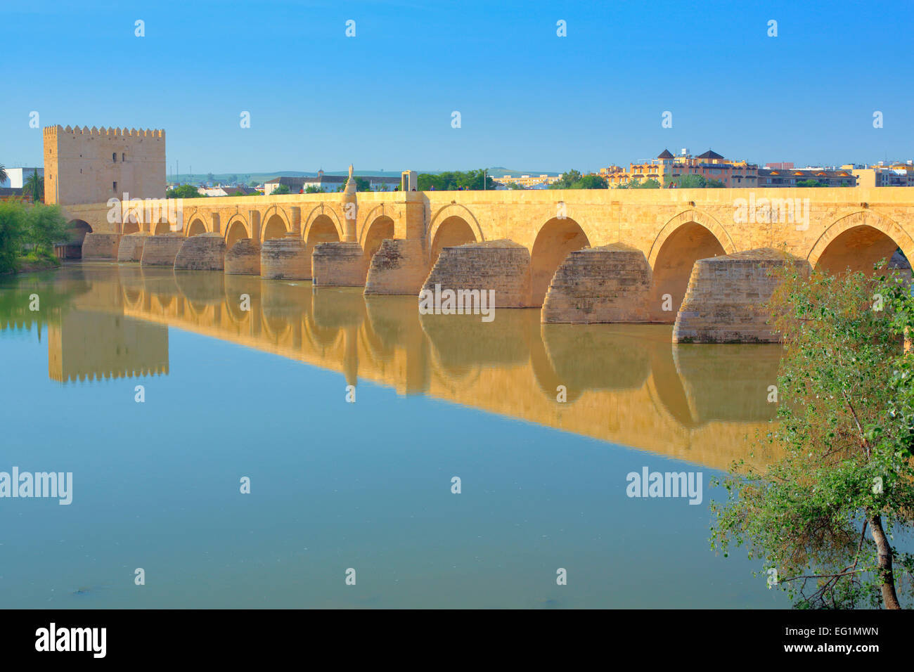 Roman Bridge (Puente Romano), Guadalquivir river, Cordoba, Andalusia, Spain Stock Photo