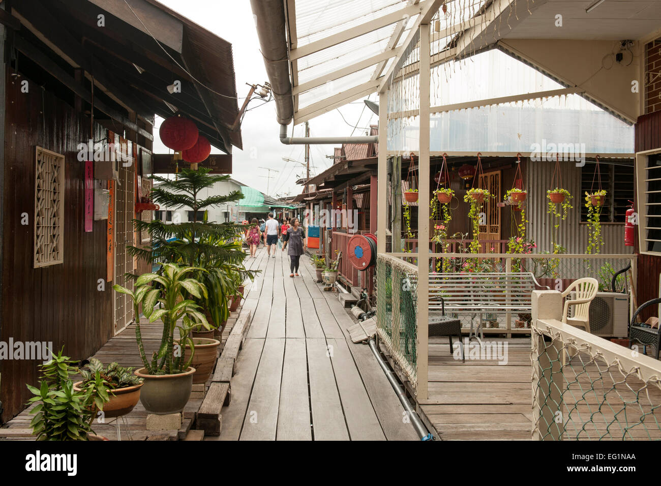 Chew Jetty (aka Seh Chew Keo), a historic waterfront settlement in George Town, Penang, Malaysia. Stock Photo