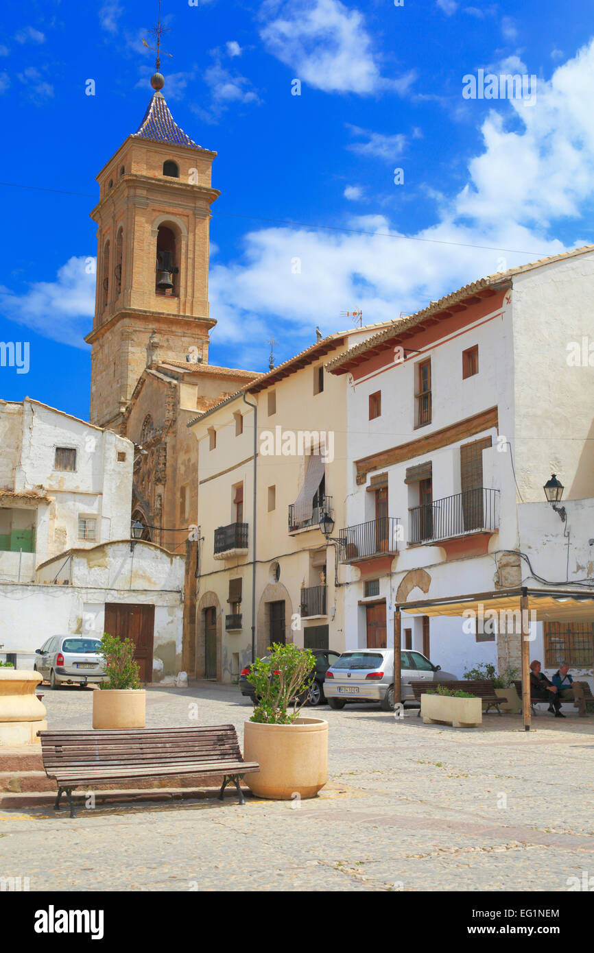 Street in old town, Requena, Valencian Community, Spain Stock Photo