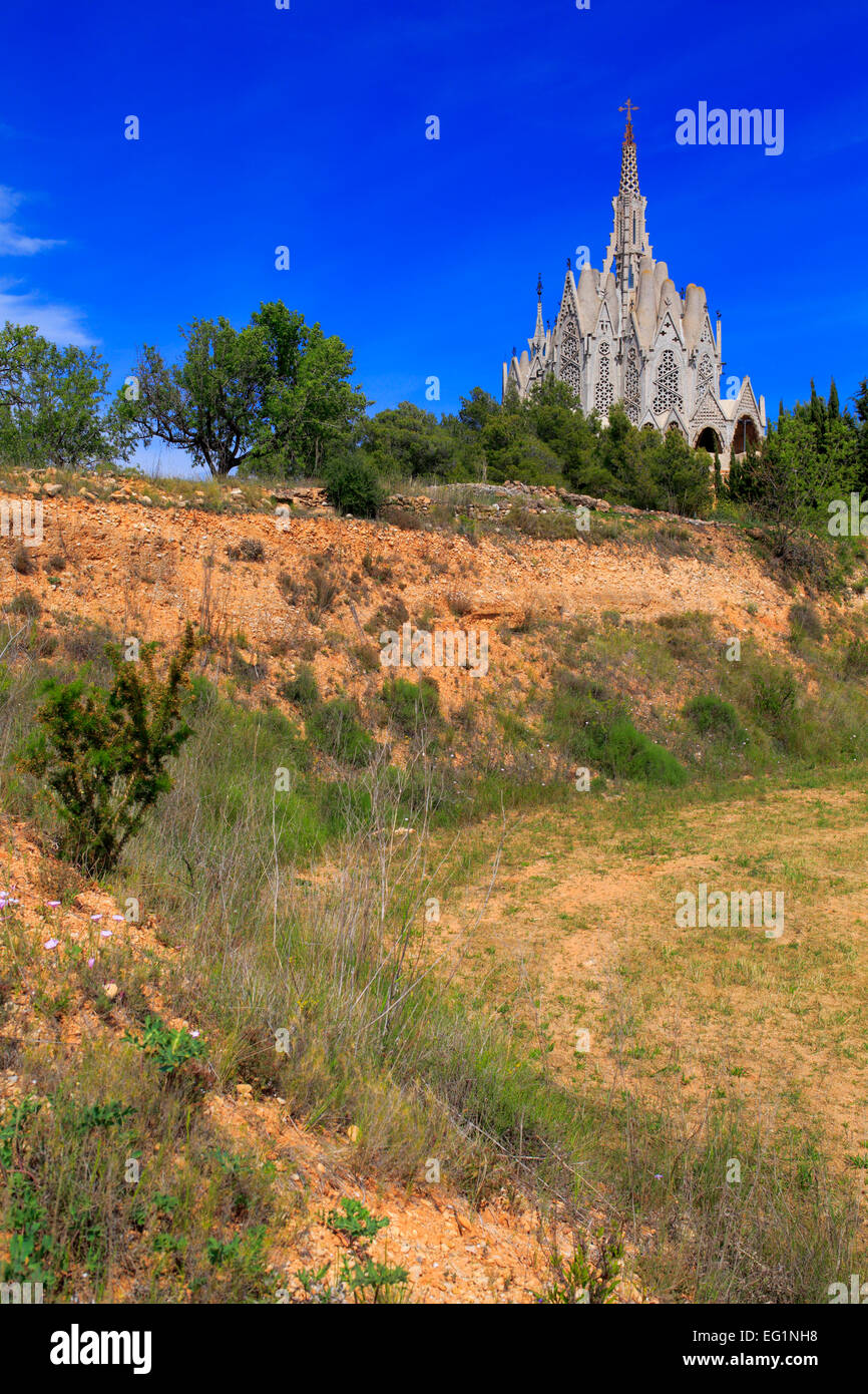 Montserrat Church in Montferri, Alt Camp, near Tarragona, Catalonia, Spain Stock Photo