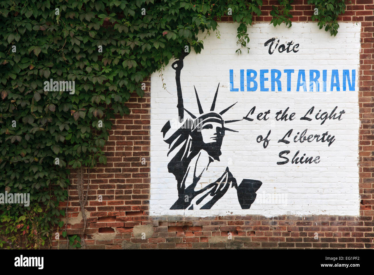 Sign promoting the LIbertarian political party in the United States. Stock Photo