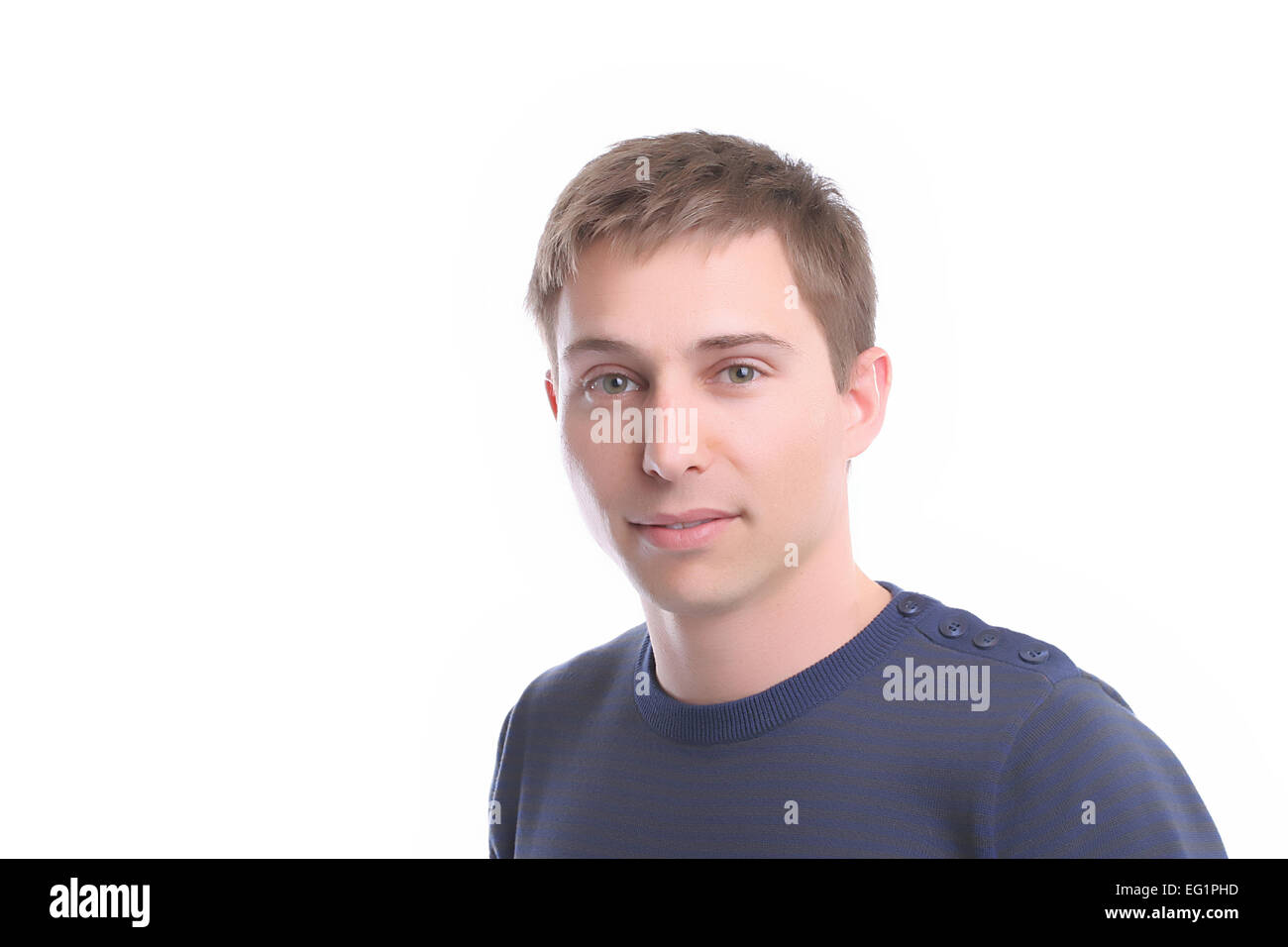 Young casual man posing, isolated in white background Stock Photo - Alamy