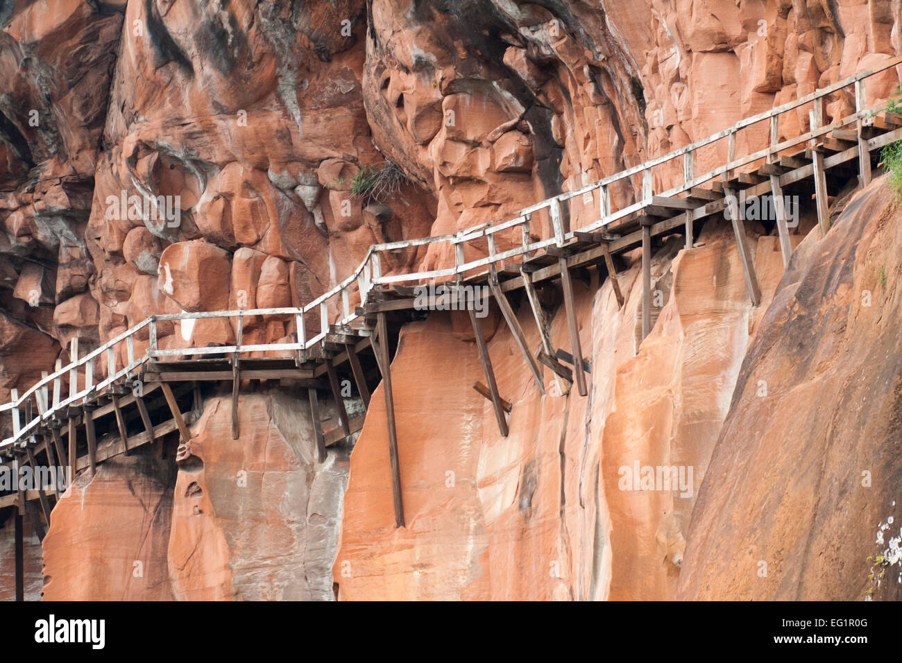 Mountain Climb Wat Phu Tok in Udon Thani county, Thailand - Stock Image