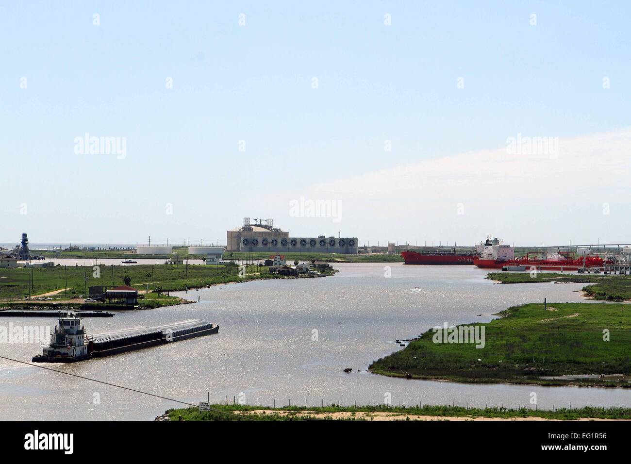 Oil refinery at Houston, Texas. Stock Photo