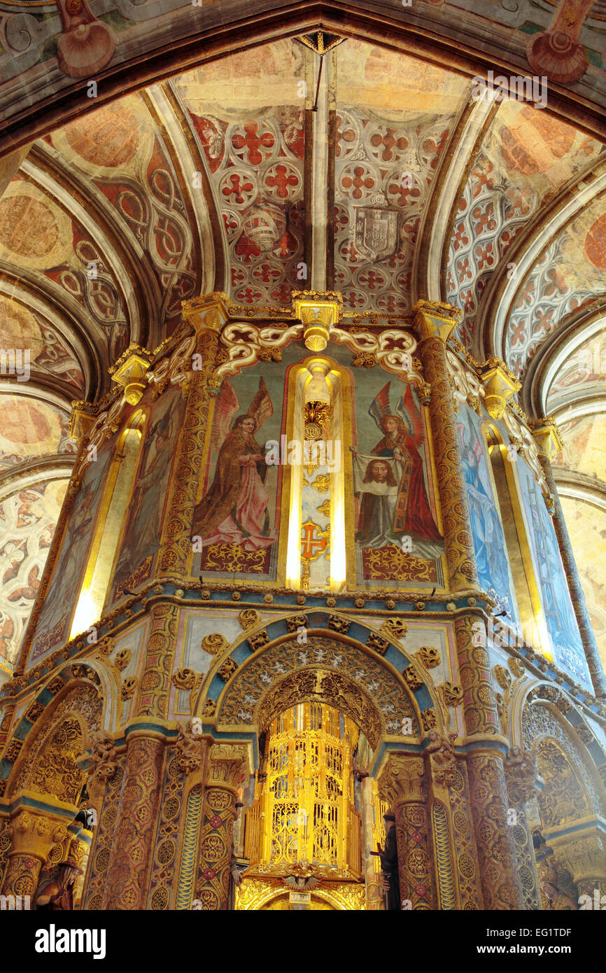 Interior of Round church, Convent of the Order of Christ (Convento de Cristo), Tomar, Portugal Stock Photo