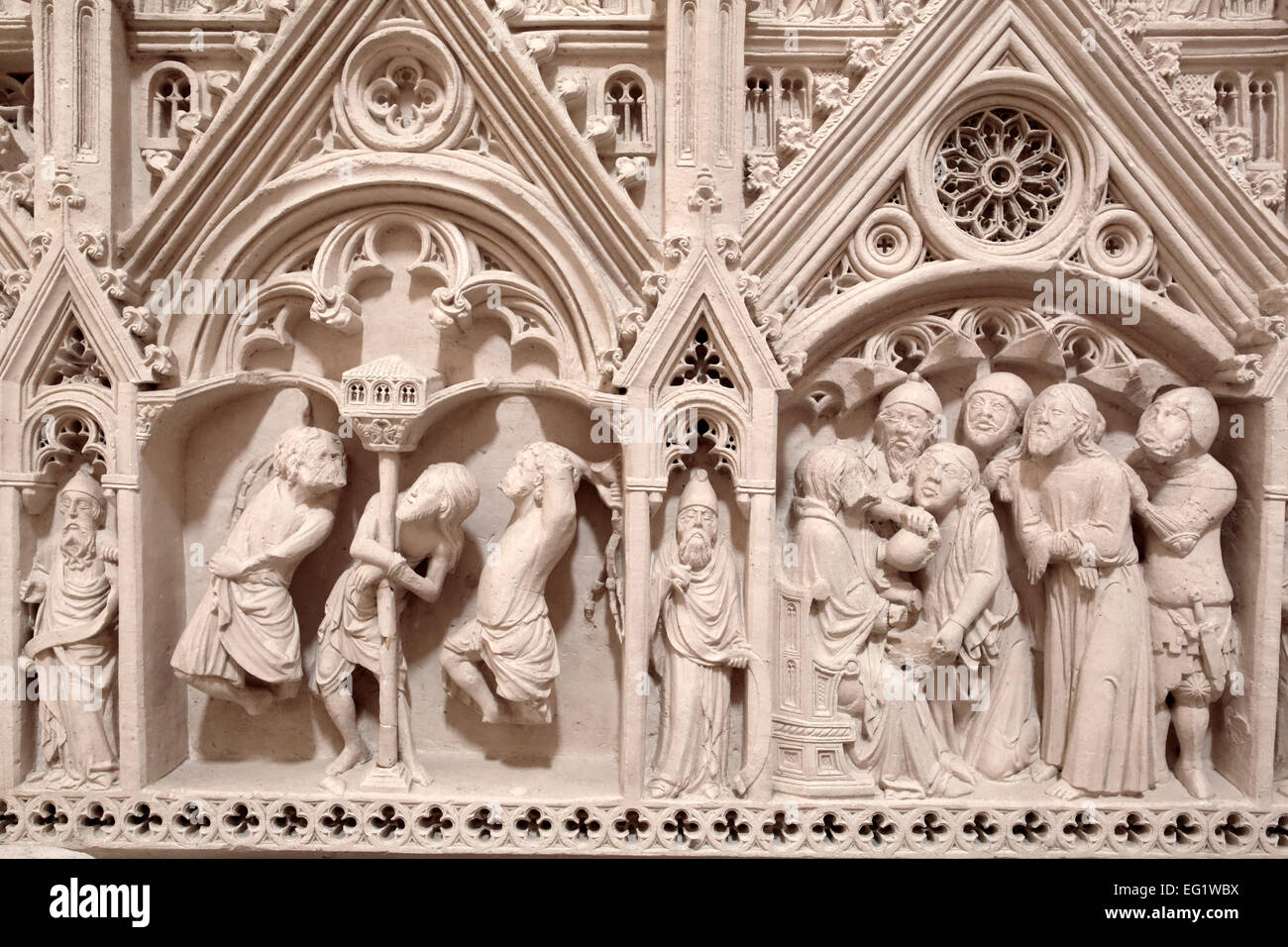 Tomb of Ines de Castro, Alcobaca monastery church, Alcobaca, Portugal Stock Photo