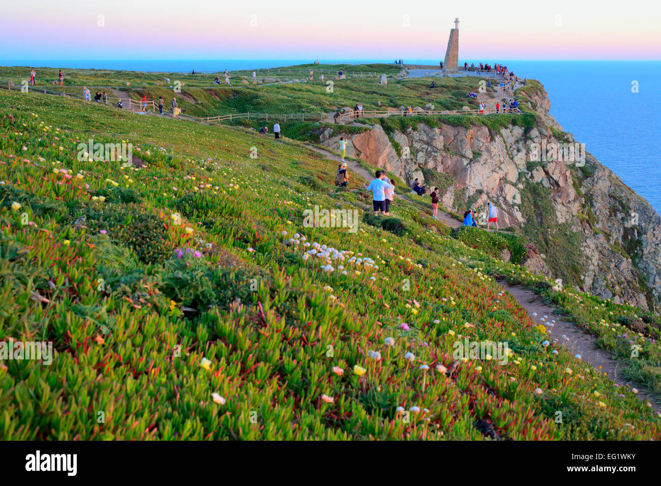 Sunset from cape Cabo da Roca, Portugal Stock Photo - Alamy