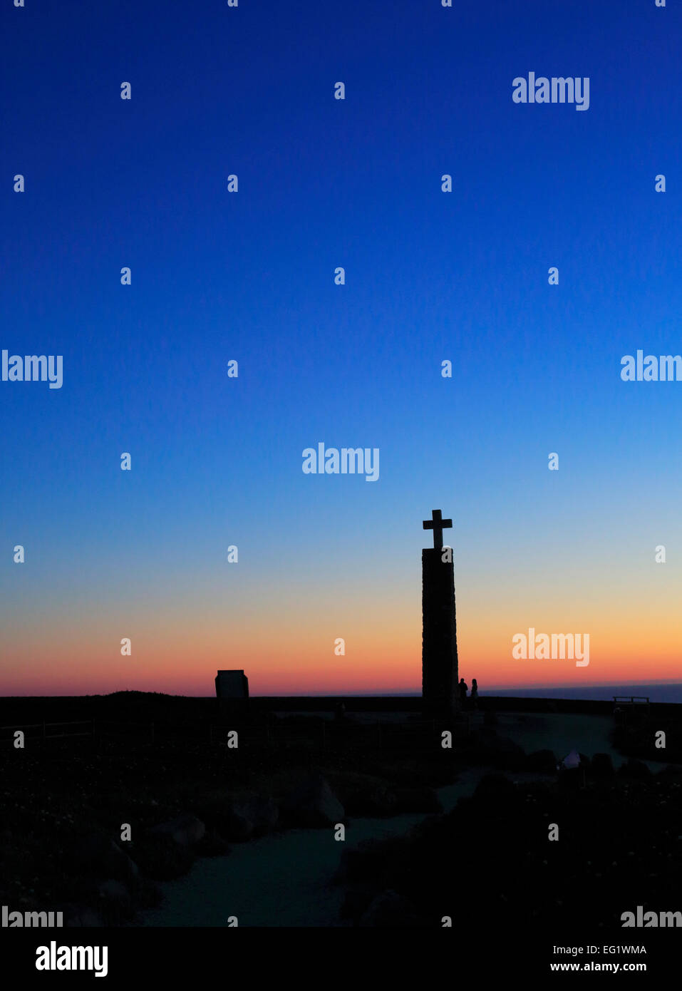 Sunset from cape Cabo da Roca, Portugal Stock Photo