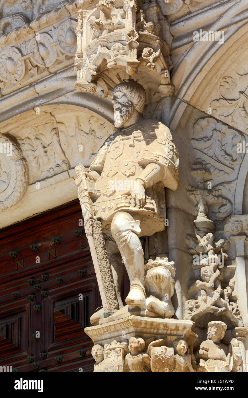 Jeronimos monastery (Hieronymites Monastery), South portal of Church of Santa Maria, Lisbon, Portugal Stock Photo